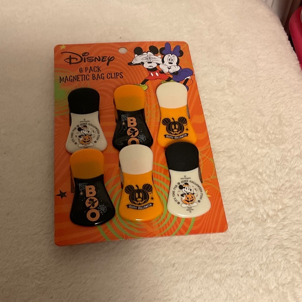 Disney Halloween Bag Clips in Black, Orange, and White